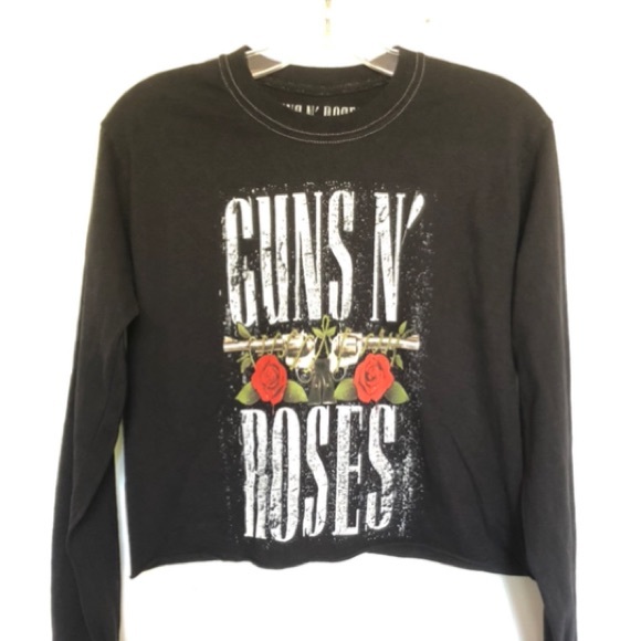 Guns N  Roses Sweet Child O Mine Crop Long Sleeve T Shirt - Picture 1 of 4